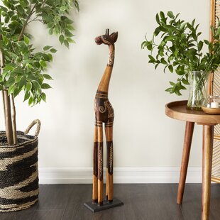 Tall wooden hot sale animal statues